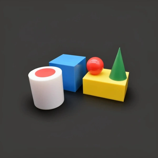 Набор геометрических тел демонстрационный (6 шт., пластик)